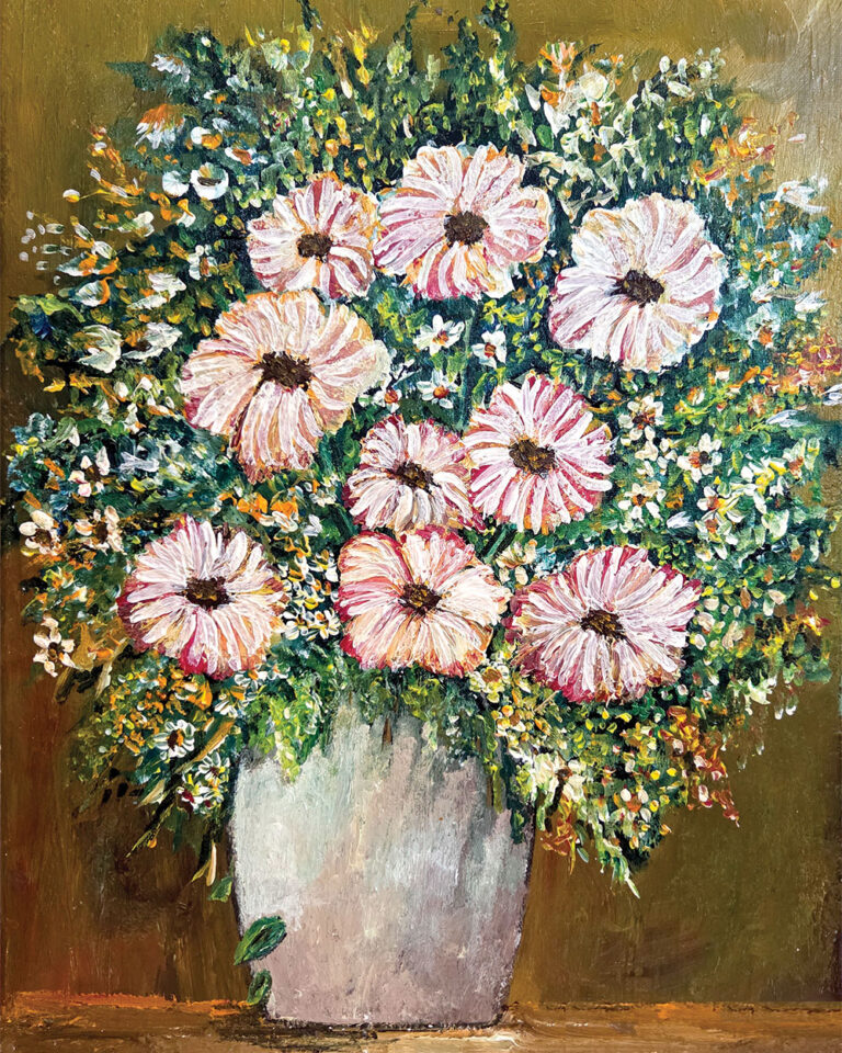 משיחות המכחול החופשיות והמרקם העשיר מעניקים ליצירה תחושת שפע, רוך וחיות שקטה, כמו רגע של נשימה עמוקה בתוך היומיום.