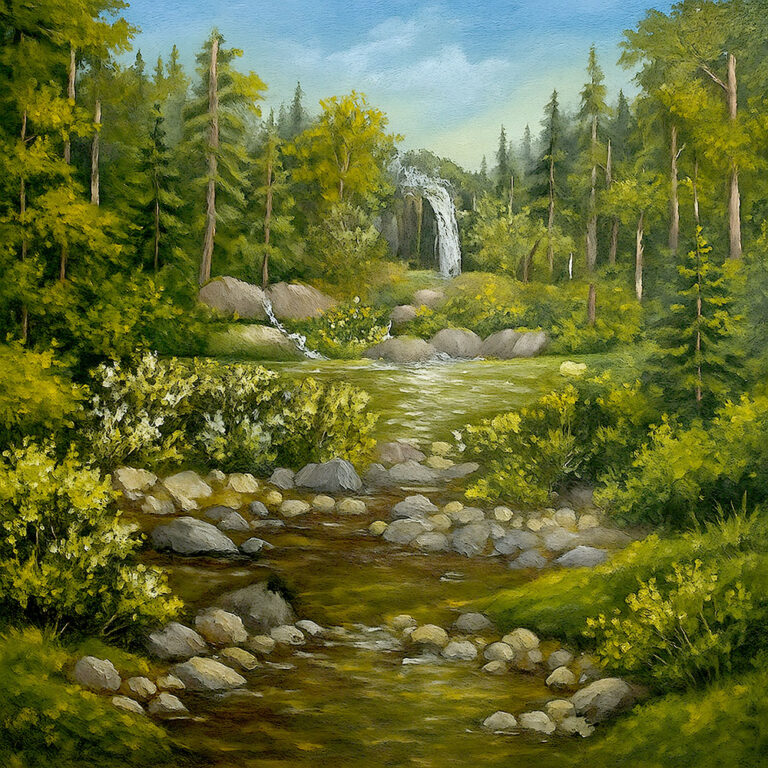 במרחב ירוק ושקט, שבו הנהר זורם ברכות והאור נוגע בכל עלה, מתגלה ברכה שטהורה כמו הטבע עצמו. והיה כעץ שתול על פלגי מים אשר פריו ייתן בעתו ועלהו לא יבול וכל אשר יעשה יצליח פסוק שמתחבר אל הנוף ומזכיר איך חיות, צמיחה ושפע מגיעים כששורשים נטועים באמונה ובטוב.